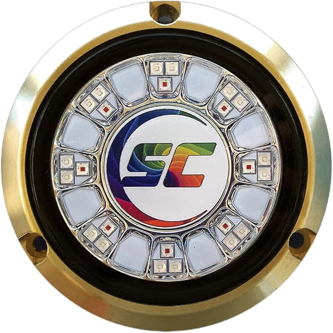 SCR-24 LED Underwater Boat Light - Color-Changing (RGBW) - Bronze Housing - 90W Surface Mount - Tempered Glass Lens - IP68 Fully Submersible Waterproof
