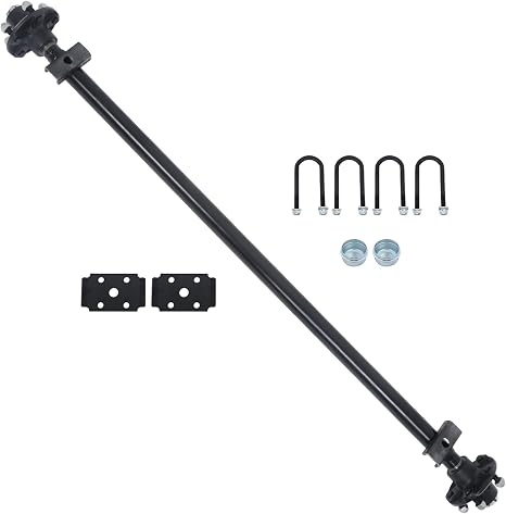 Trailer Axle 2000 lbs Axle Beam 5 Lug Trailer Axle 56.5 inch Hub Face 46.5 inch Spring Center