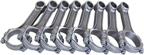 Eagle Specialty Products Connecting Rod, SIR, I Beam, 5.700 in Long, Press Fit, 3/8 in Cap Screws, 8740 Bolt, Forged, Steel, Small Block Chevy, Set of 8