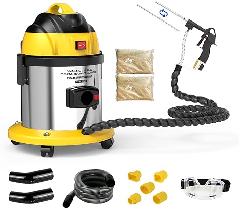 Walnut Blaster Kit for Carbon Cleaning, 1200W Car Carbon Cleaning Tool with 2kg Walnut Sand, Automotive Engine Exhaust Intake Valve Cleaner Machine, HTS558
