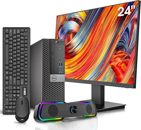 Dell OptiPlex 5050 Desktop Computers with 24" Monitor PC Bundle,Intel i7-6700 3.4GHz,32GB DDR4 Ram New 512GB M.2 NVMe SSD,Intel AX200 Built-in WiFi 6,Bluetooth 5.2,HDMI,Windows 11 Pro (Renewed) | Desktop Computer PC, i7 up to 4.0GHz,512G M.2 NVMe, Built i