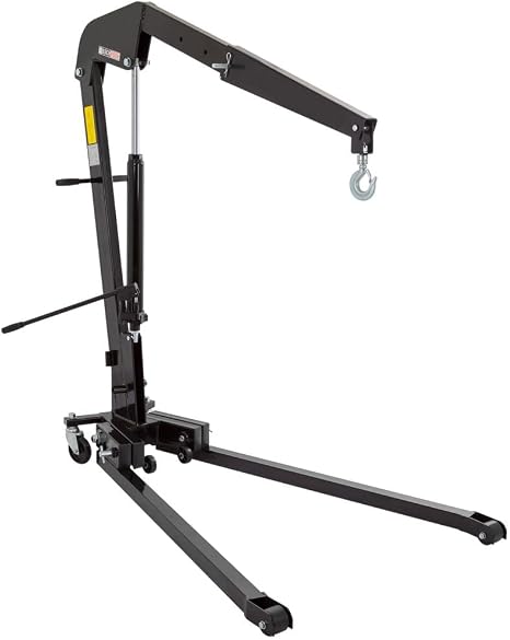Black Widow 1-Ton Folding Steel Shop Crane, Three Extended Positions