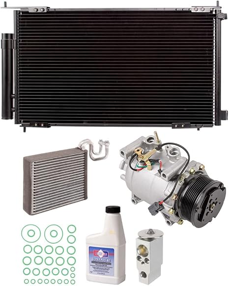A/C Kit w/AC Compressor Condenser Drier Evaporator Expansion Valve Oil & Seals For Honda CR-V CRV 2002-2006 - BuyAutoParts 60-80601EK New