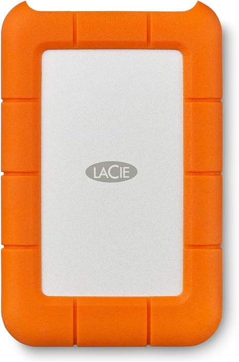 LaCie Rugged Mini Portable External Hard Drive, 4TB, 2.5", for PC, Mac, iPad, and iPhone, with Data Rescue Service | PC, Mac, IPad, IPhone, Data Rescue Service