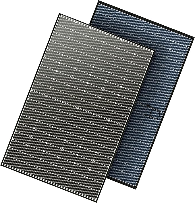 JJN Bifacial 425 Watt Solar Panel, N-Type UL 61730 16BB Solar Panels, 25% High Efficiency Monocrystalline Solar Module for 12V/24V/48V PV System for Homes Rooftop Farm RV and Off-Grid Applications