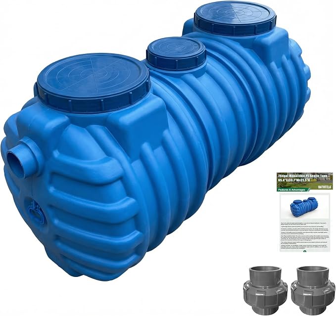 264gal 65.4x30.7x31.5in Monolithic PE Septic Tank for 2 Bedrooms