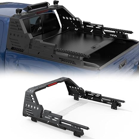 M2‑Series Sport Chase Rack Roll Bar for Mid-Size Pickup Trucks,No‑Drill Installation,Compatible with Retractable Tonneau Cover or No Cover,Fits for:Tacoma, Ranger, Canyon, Colorado, Frontier