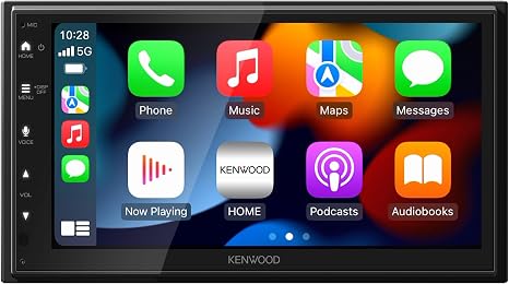 KENWOOD DMX400S 6.8" Capacitive Touchscreen Digital Multimedia Receiver - Wired Apple CarPlay, Android Auto, Built in Bluetooth, Double DIN, Rear Camera Input, 13-Band EQ