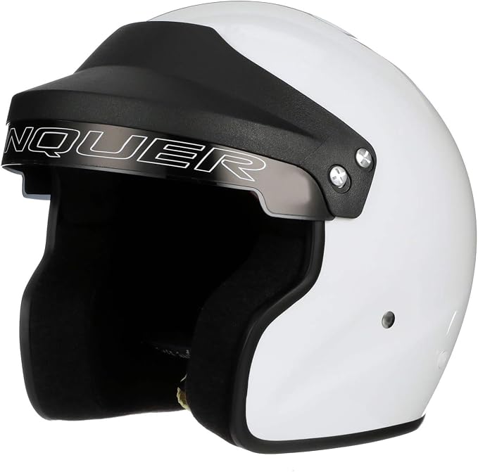 Snell SA2025 Approved Open Face Auto Racing Race Car Helmet - Adult | Men | Women | Youth - ( Black / White / Silver )