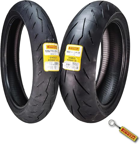 Pirelli Diablo Rosso IV Front & Rear Tire Set 120/70 ZR 17 & 180/55 ZR 17