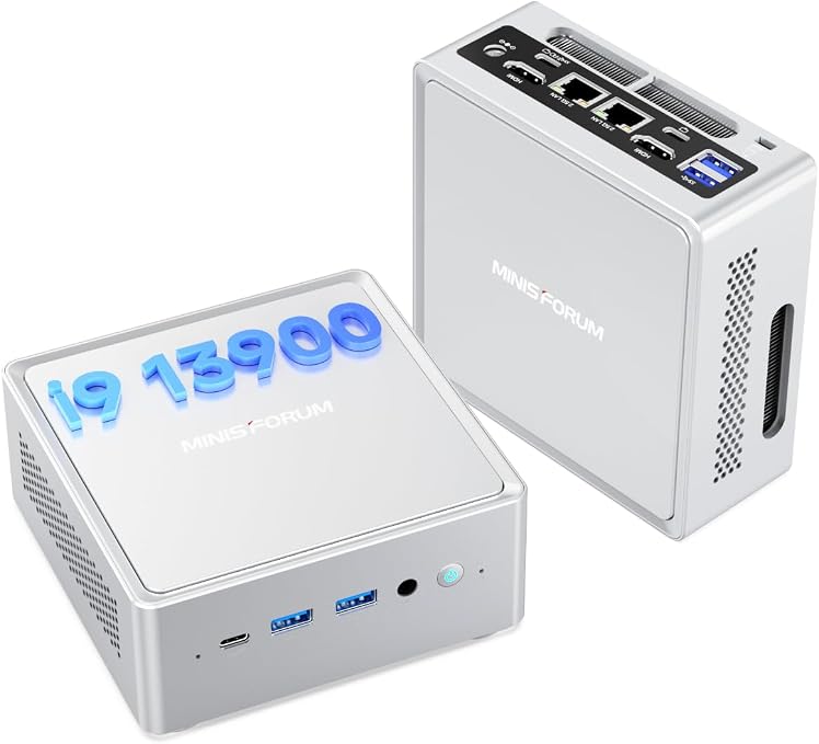 MINISFORUM NAB9S Mini PC, Intel Core i9-13900HK (14C/20T, Up to 5.4GHz),Quad 4K Display, Dual 2.5GbE LAN, Wi-Fi 6, BT 5.2‚NO RAM/SSD/OS
