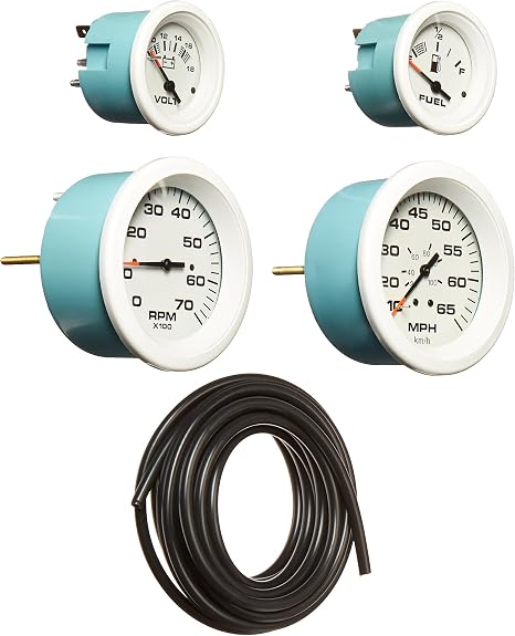 SeaStar Sierra International Arctic 4 Gauge Outboard Set Includes Speedometer, Tachometer, Voltmeter & Fuel Gauges (68387P)