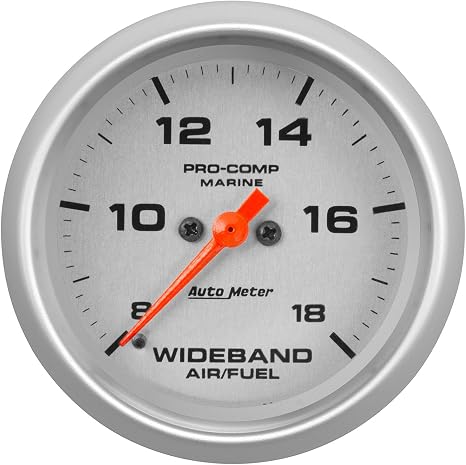 Auto Meter 200870-33 Gauge, Air/Fuel Ratio-Wideband, Analog, 2 5/8", 8:1-18:1, Stpr Mtr, Marine Silvr