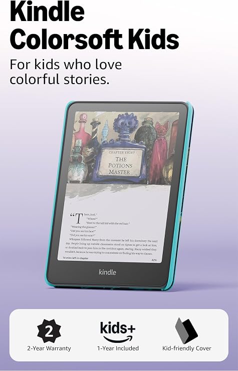 Amazon Kindle Colorsoft Kids 16GB (newest model) – First Kindle for kids in color, with cover - Fantasy River
