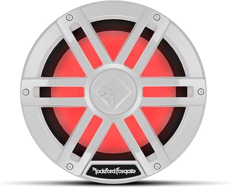 Rockford Fosgate M1D2-10 Color Optix 10" Marine Subwoofer – White | 2-Ohm Dual Voice Coils, Offering Ultra Bright Multicolor LED Lighting Experience
