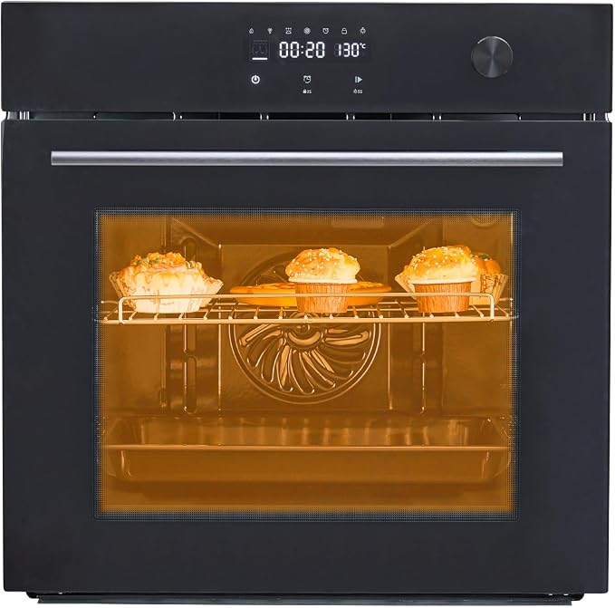 Takywep Single Wall Oven 24", Built-in Electric Ovens, 3000W, 240V, 2.5Cu.ft Convection Built-in Oven, Stainless Steel, Touch Screen (Normal Touch Screen)