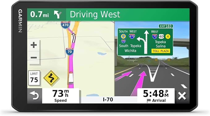 Garmin 010-02313-00 dezl OTR700, 7-inch GPS Truck Navigator, Easy-to-Read Touchscreen Display, Custom Truck Routing and Load-to-Dock Guidance