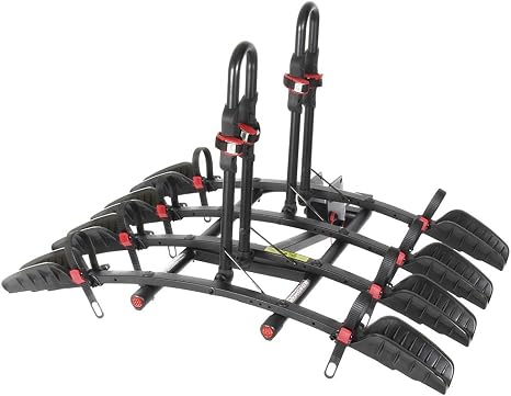 Trimax RMBR4 - Road-MAX Hitch Mount Tray - 4 Bike Rack Hitch Mount for SUV, Truck, Van - Foldable, Locking Arms, 2" Receiver - 1 Rack