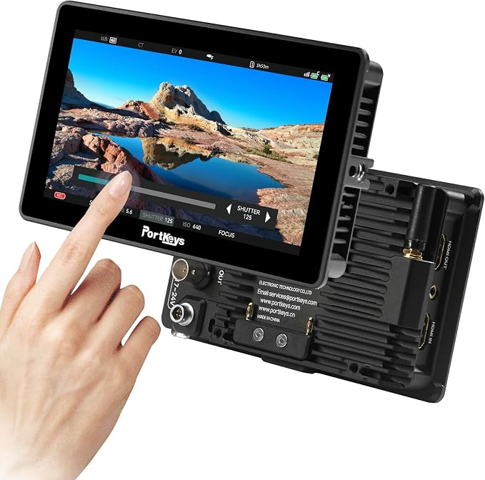 Portkeys BM5IV WR Camera Monitor 5.5" 2000nit Split Screen Field Monitor Aluminum Shell 3G SDI Input/Output Freeze Frame Touch Focus Camera Control for S0NY, CAN0N, RED Komodo, ARR1, PANAS0NIC, NIK0N
