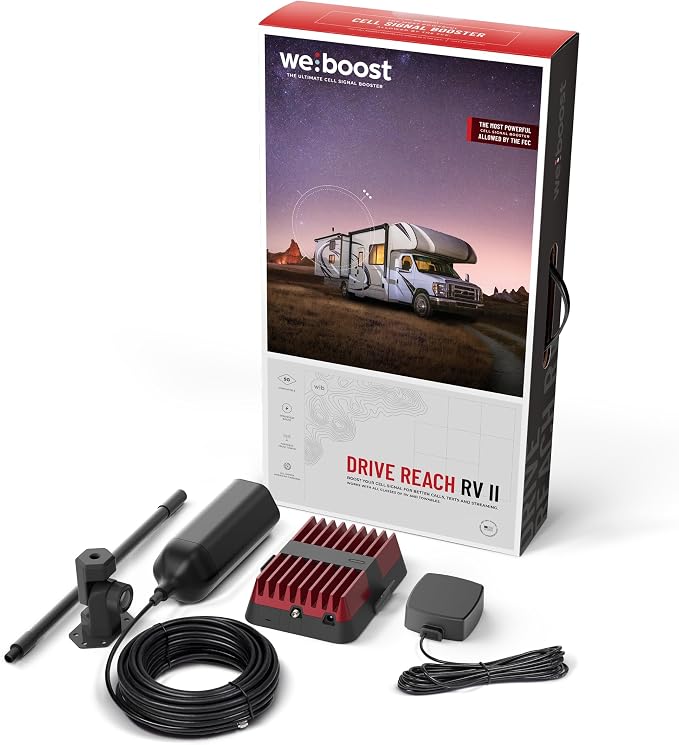 weBoost Drive Reach RV II- Cell Phone Signal Booster kit | Boosts 4G LTE & 5G for All U.S. Carriers - Verizon, AT&T, T-Mobile & More | Made in the U.S. | FCC Approved (Model 474061)