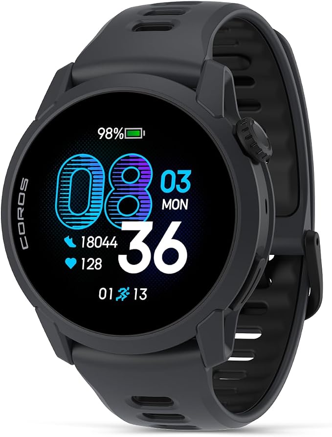 COROS PACE 4 Ultralight Sport GPS Watch for Run- Black Silicone, Standard | 1.2" AMOLED Touchscreen,19 days of daily use, Voice Control, Advanced Training Tools, Accurate GPS, Heart Rate Monitor