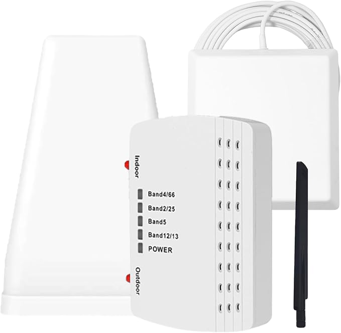 Cell Phone Booster for Home Office | 2 Inside Antennas| Boosts 5G & 4G LTE | Cell Phone Signal Booster for All U.S. Carriers| Up to 8100 Sq.Ft | FCC Approved