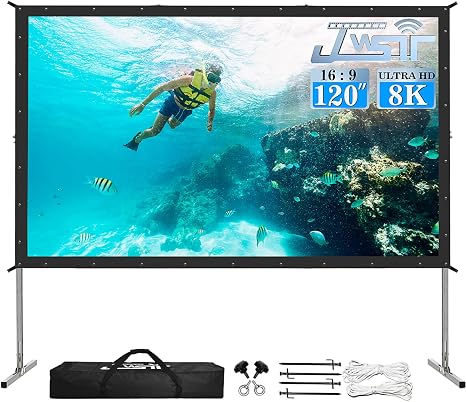 Projector Screen 120 inch,Outdoor Projector Screen with 3-Layers PVC