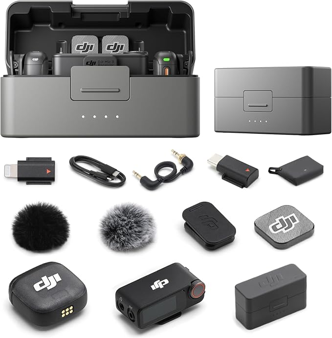 DJI Mic 3 (2 TX + 1 RX + Charging Case) + Lightning Adapter