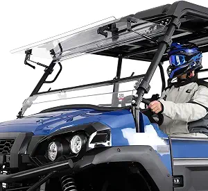 KEMIMOTO 3-in-1 UTV Flip Windshield Scratch-Resistant Hard-Coated, Clear