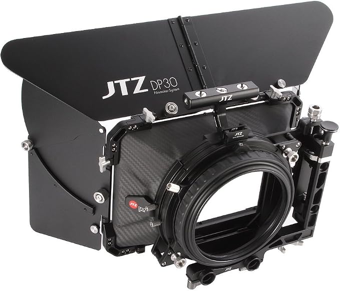 JTZ DP30 Cine Carbon Fiber 4x5.65 Inch Swing-Away Lens Matte Box 15mm / 19mm Rod Railblocker for Sony FS5 FS7 ARRI RED Canon C100 C200 C300 Blackmagic BMPCC 4K 6K BMCC Pocket Cinema Panasonic Camera