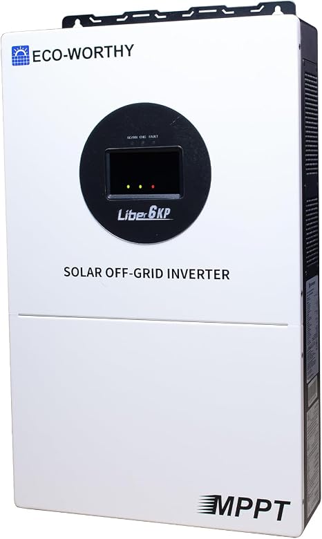 ECO-WORTHY 6KW Solar Off-Grid Split-Phase AIO Inverter, 48Vdc to 120Vac/240Vac, 9kW@500V PV Input