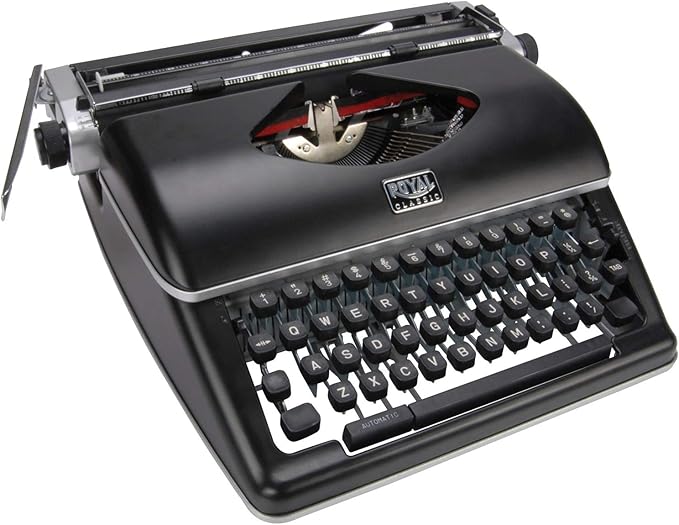 Royal Consumer Information Products Classic Retro Manual Typewriter (Black), Model Number: 79104P | Portable mechanical operation, nylon ribbon included