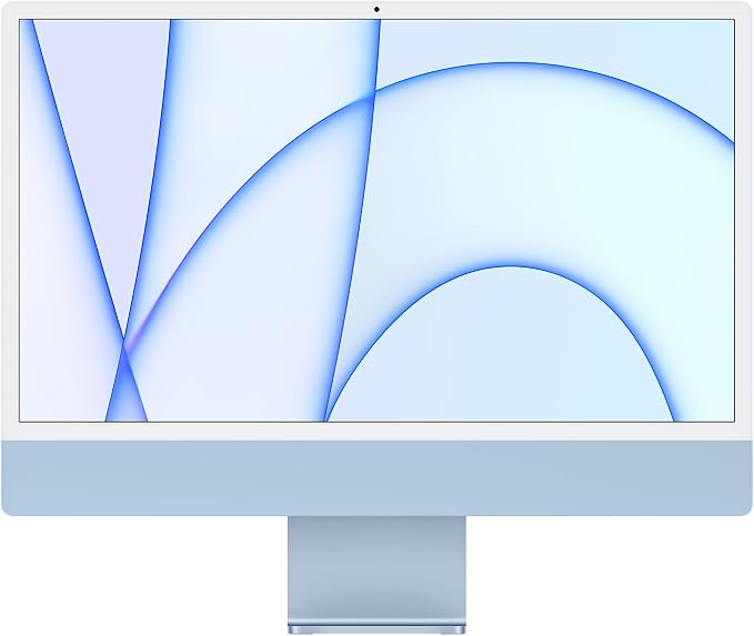 Apple 2021 iMac with Apple M1 Chip with 8-core CPU 24-inch, 8GB RAM, 256GB SSD Storage Blue (Renewed)