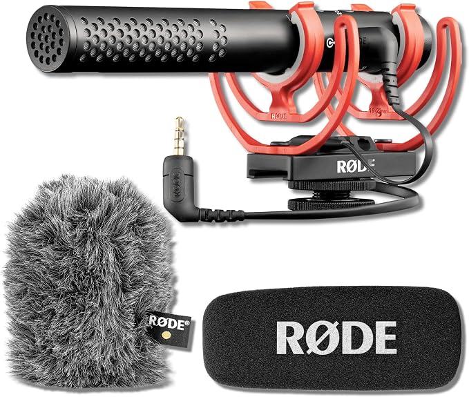 Rode VideoMic NTG Shotgun Microphone Bundle with WS11 Windshield — USB-C and 3.5mm Camera-Mount Mic for Vlogging, Filmmaking, Podcasting, Content Creation