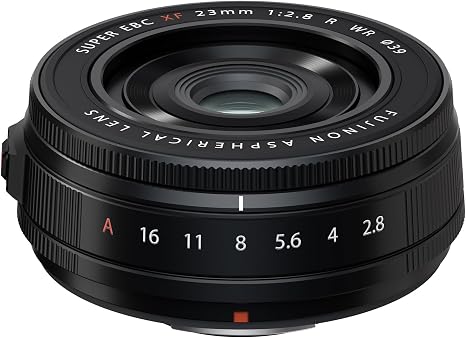 FUJIFILM FUJINON XF23mmF2.8 R WR Lens, Black | Compact and Lightweight Design, Composed of 8 elements in 6 groups, Weighing only 90g and measuring 23mm in length