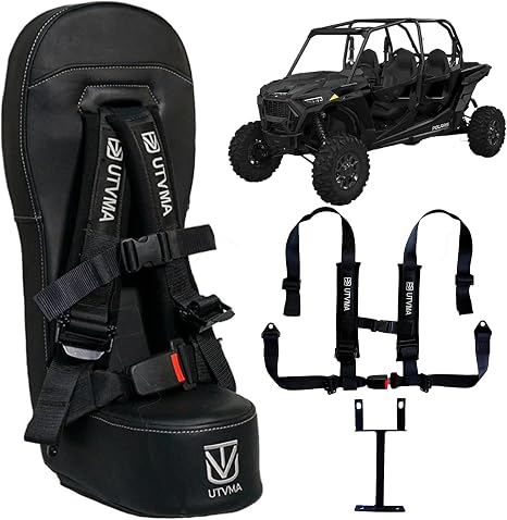 UTVMA RZR 1000 and 900 (2014-2023) Bump Seat with 4-Point Harness | Kids Seat | Jump Seat | All Models (XP, Turbo, Turbo S, High Lifter, Sport, Premium, Ultimate) (Black)