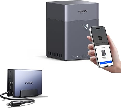 UGREEN NAS DH4300 Plus & US3000, 12000mAh Uninterruptible Battery Power Supply Bundle NAS DH4300 Plus 4-Bay with 120TB Storage Capacity