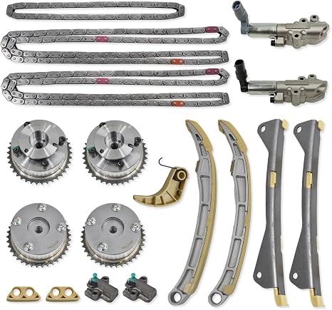 24321-3L100 Timing Chain Set w/4 VVT Sprocket Tensioner & Gear for 2012-2022 Kia Sedona Cadenza Stinger Genesis G70 G80 Sedan Hyundai Azera Santa Fe Palisade 3.3L 3.8L Engine Timing Set