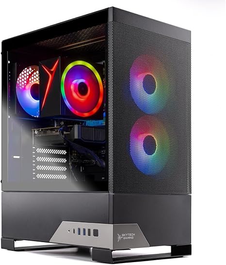 Skytech Gaming Nebula 2 Gaming PC, Intel i5 14400F 2.5GHz, NVIDIA RTX 3050 6GB VRAM, 1TB NVMe SSD, 16GB DDR5 RAM 6000, 650W Gold PSU, Wi-Fi 5, Windows 11, Desktop