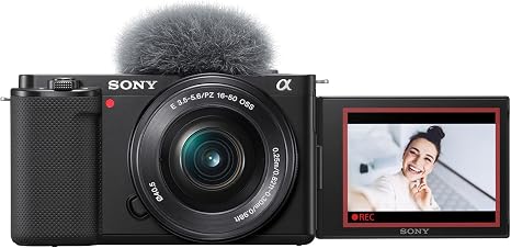Sony Alpha ZV-E10 - APS-C Interchangeable Lens Mirrorless Vlog Camera Kit - Black | Features a 24.2-megapixel approx, Large-Format Image Sensor