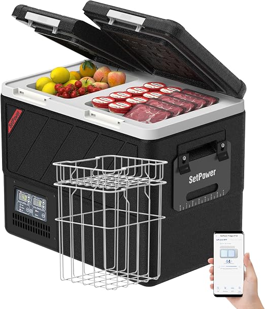 12v Refrigerator with APP Control, 48QT Dual Zone 12V Fridge Freezer,Electric Coolers for vehicles ac/dc,Car Refrigerator 12v Portable Fridge for Car,SUV,Truck,RV,Camp,Travel,Road Trip,DT45