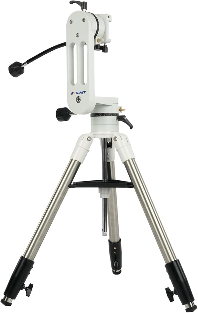 SVBONY SV225 Alt-Azimuth Mount Adjustable Angle Alt-Azimuth Mount Bundle with SV225T Astronomical Telescope Tripod, CNC Hollow Structure, Quick Shift Handle Telescope Altazimuth for Astronomical Obser