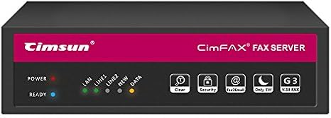 CimFAX H5S High Speed 33.6k Fax Server 100 Users Auto Save as PDF | Paperless Fax Machine Cost-Effective Fax Modem Fax Via Telephone Line (8GB)