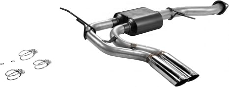 Flowmaster 17392 American Thunder Cat-Back Exhaust Kit 3 Inch Aluminized Steel 3 Inch Stainless Tips Compatible with 1999-2007 Classic Chevy Silverado GMC Sierra 1500 4.8L 5.3L Standard Cab Short Bed