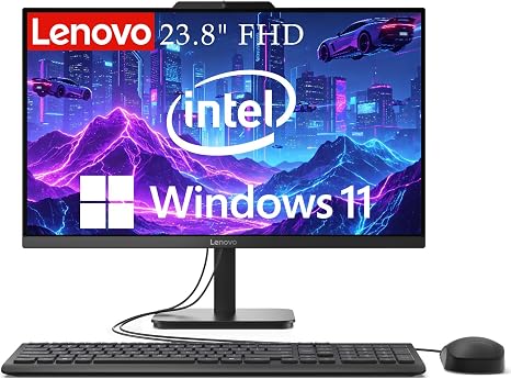 Lenovo IdeaCentre 24" FHD All-in-One Desktop, 16GB RAM 512GB SSD | Intel 4-Core Processor, Intel Graphics, Wi-Fi 6, Bluetooth 5.2, Windows 11, 2026 Edition