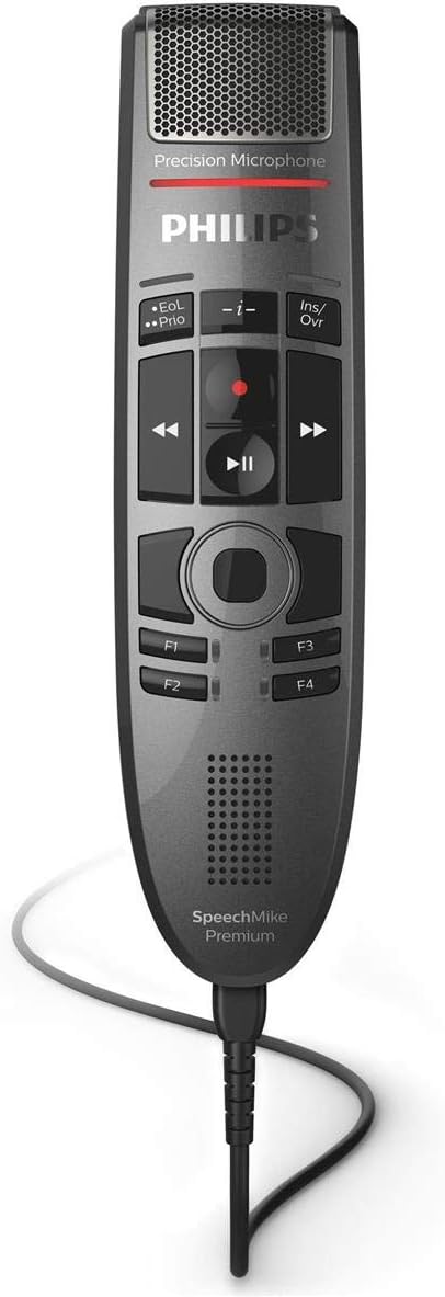 Philips SpeechMike Premium Touch Dictation USB Microphone, Push-Button
