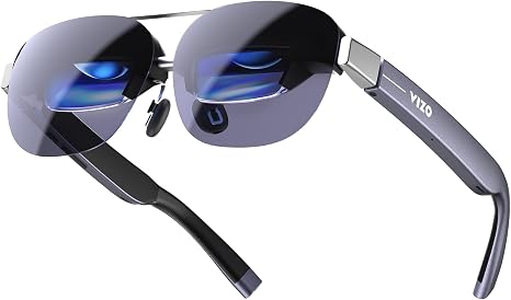 TOZO VIZO Z1 Pro AR Glasses 160" Virtual Screen, 1800 Nits 120Hz Micro-OLED | 2D 3D, Dual Stereo Speakers, USB-C Plug, Detachable Frame, Lightest Portable Wearable Display for iPhone & Android Matte Blue
