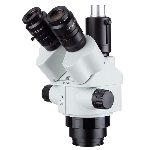 AmScope SM745NTP 45X Simul-Focal Trinocular Zoom Stereo Microscope Head | 7X-45X Magnification Range Simul-Focal Technology