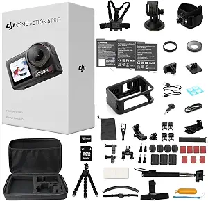 DJI Osmo Action 5 Pro Waterproof Action Camera Bundle, 1/1.3" Sensor