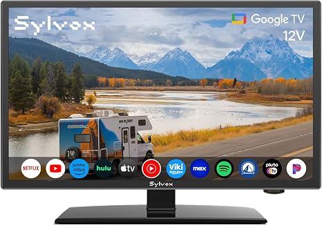 SYLVOX 24 inch RV TV, 12V TV for RV Camper, 1080P Smart TVs Flat Screen